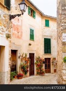 Medieval Valldemosa traditional Majorca village streets from Balearic Spain
