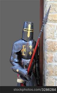 Medieval warrior soldier metal protective wear swordman