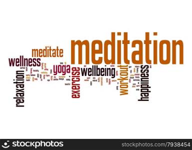 Meditation word cloud with white background image with hi-res rendered artwork that could be used for any graphic design.&#xA;