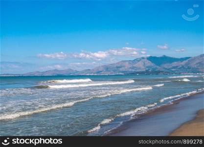 Mediterranean beach in Italy