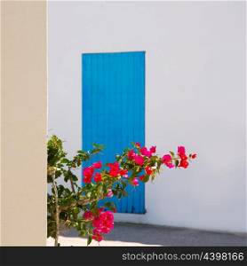 Mediterranean blue door details in Balearic Islands of Spain