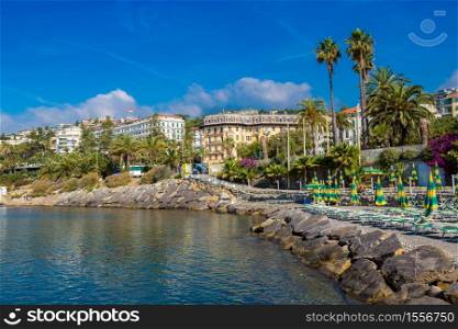 Mediterranean coast in San Remo in a beautiful summer day, Italy