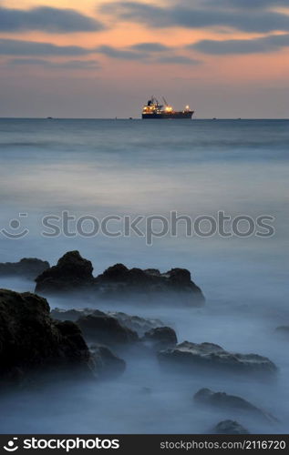 Mediterranean coast in southern Israel near the city of Ashkelon. Mediterranean Coast Israel