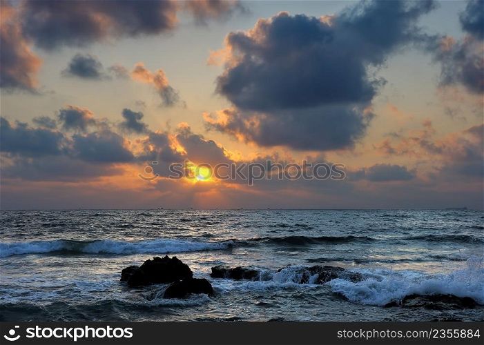 Mediterranean coast in southern Israel near the city of Ashkelon. Mediterranean Coast Israel