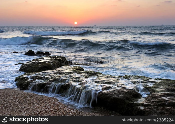 Mediterranean coast in southern Israel near the city of Ashkelon. Mediterranean Coast Israel