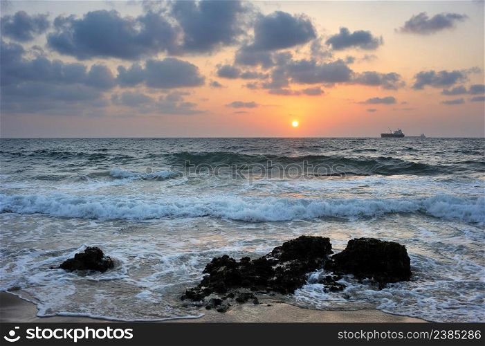 Mediterranean coast in southern Israel near the city of Ashkelon. Mediterranean Coast Israel