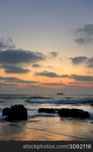 Mediterranean coast in southern Israel near the city of Ashkelon. Mediterranean Coast Israel