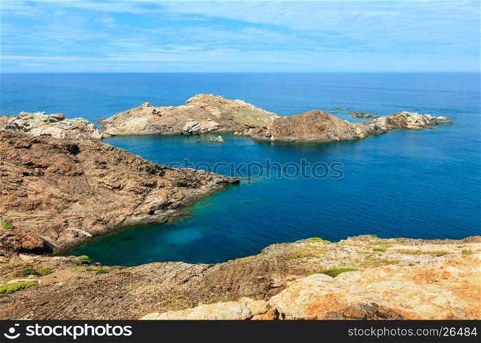Mediterranean rocky coast summer view from Creus cape, Costa Brava, Catalonia, Spain.