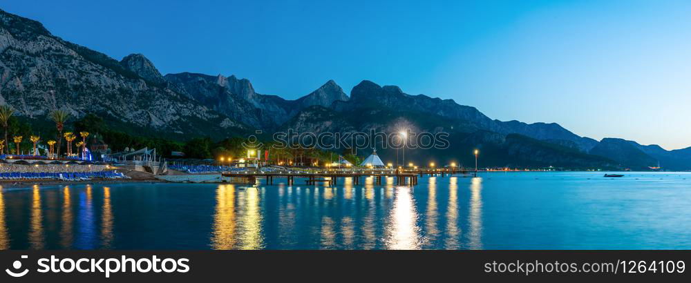 Mediterranean sea and mountains in turkish Kemer. Sea in Kemer