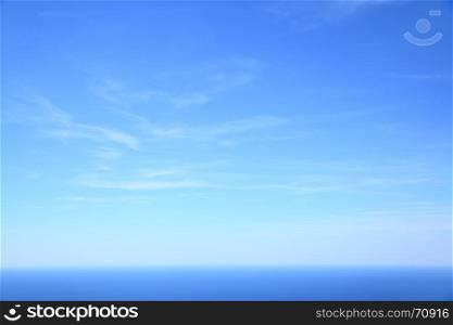 Mediterranean sea - beautiful seascape sea horizon and blue sky, natural photo background