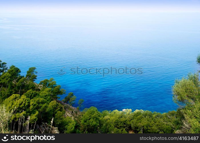 Mediterranean sea high view from Mallorca Deia Son Marroig