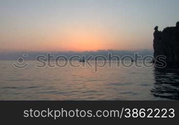 Mediterranean sea landscape view, eolian island, Italy