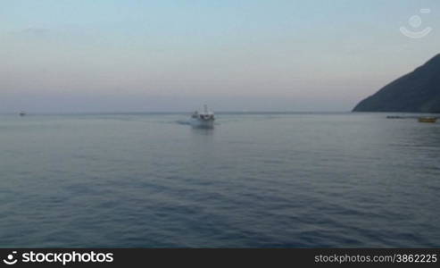 Mediterranean sea landscape view, eolian island, Italy