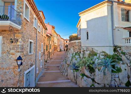 Mediterranean stone street of Antibes view, Southern France