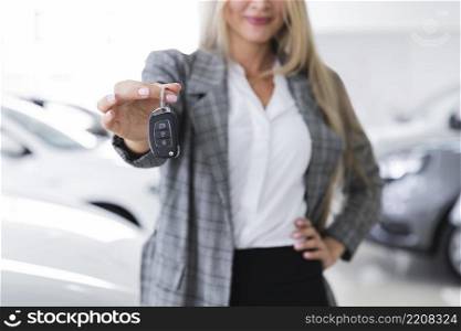 medium shot driver holding car keys