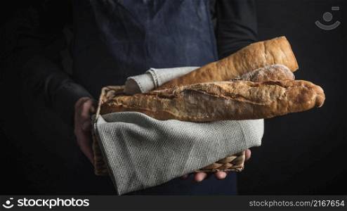 medium shot person holding bread