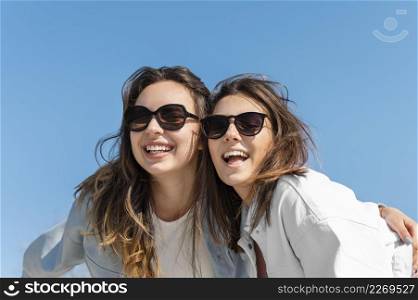 medium shot smiley women outdoors