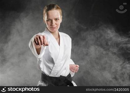 medium shot woman fighter