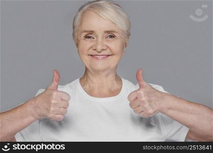 medium shot woman showing approval