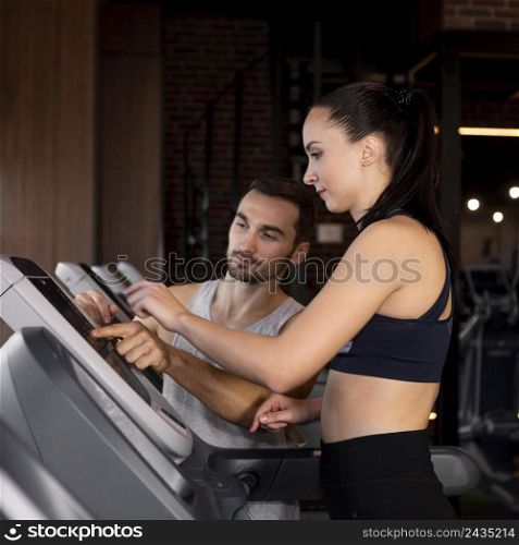 medium shot woman treadmill