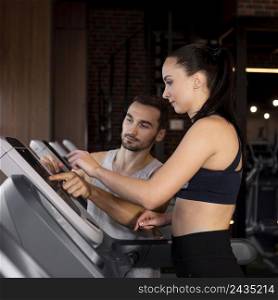 medium shot woman treadmill