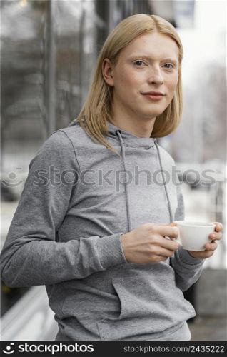 medium shot woman with cup
