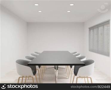 meeting room with chairs , black table, mock up , copy space