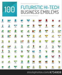 Mega collection of futuristic abstract business logo icons. Mega collection of 100 futuristic abstract business logo icons