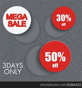 Mega sale, discount stickers set.