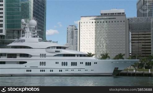 Mega Yacht in Downtown Miami