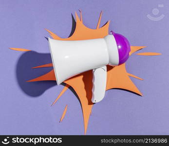 megaphone with paper shape