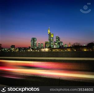 megapolis in the night and motion light