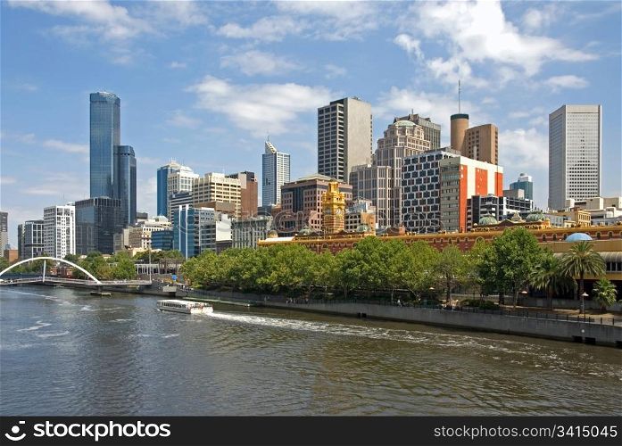 Melbourne, with the Yarra River in the foreground