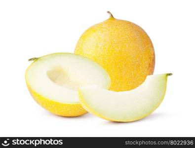 melon. sliced melon isolated on white background