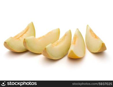 melon slices isolated on white background cutout