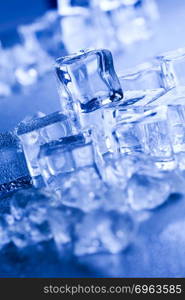 Melting ice cubes, cold and fresh concept
