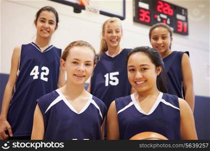 Members Of Female High School Basketball Team