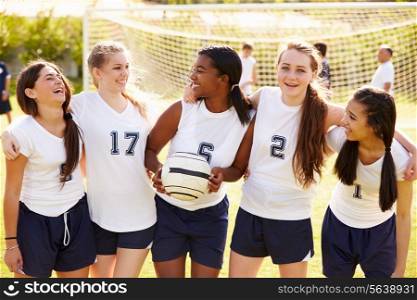 Members Of Female High School Soccer Team
