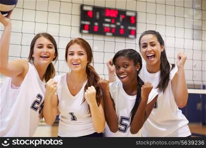 Members Of Female High School Volleyball Team