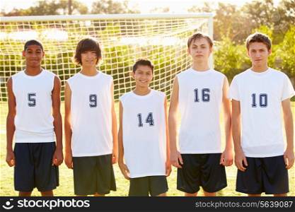 Members Of Male High School Soccer Team