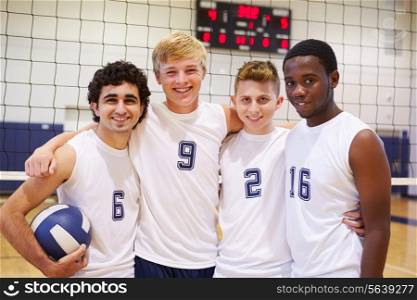 Members Of Male High School Volleyball Team
