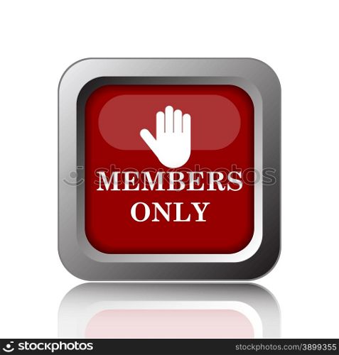 Members only icon. Internet button on white background