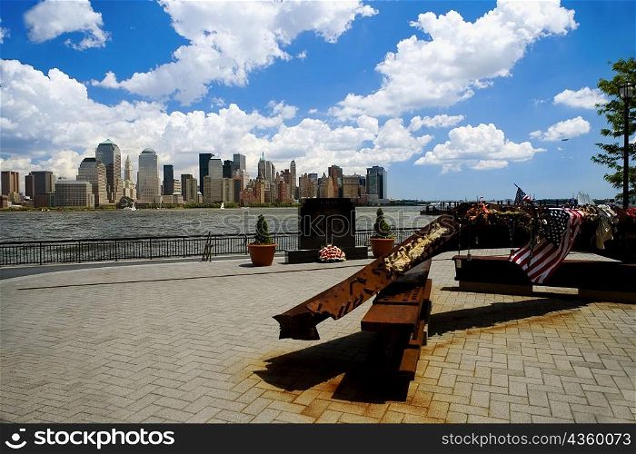 Memorial at the waterfront, Manhattan, New York City, New York State, USA