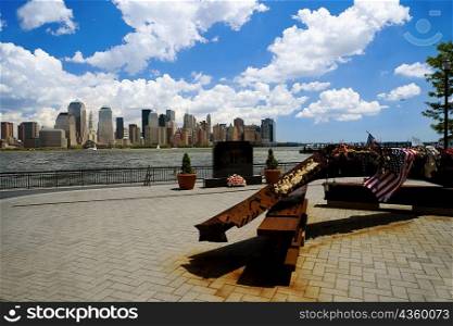 Memorial at the waterfront, Manhattan, New York City, New York State, USA