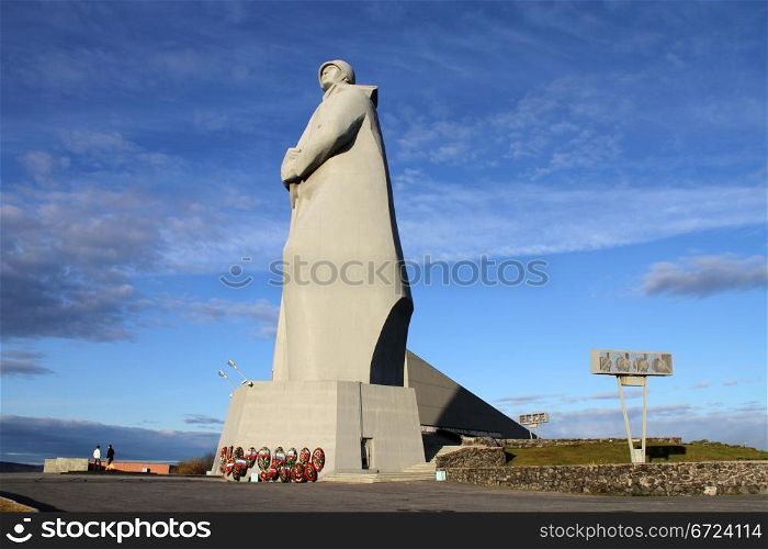 Memprial of soviet soldiers and eternal flame in Murmansk, Russia