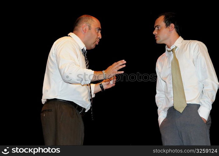 Men acting on stage