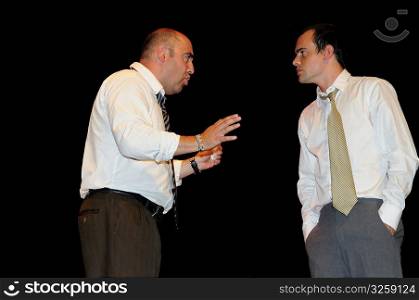 Men acting on stage