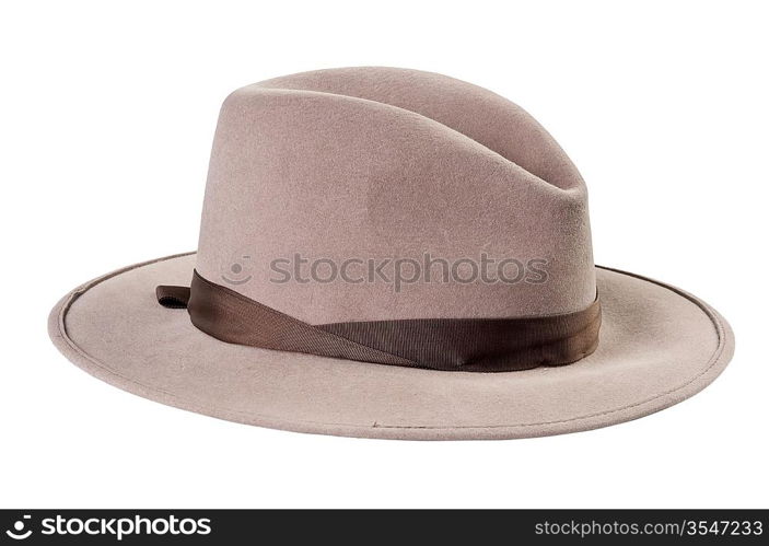 Men&acute;s classic fedora isolated on white background