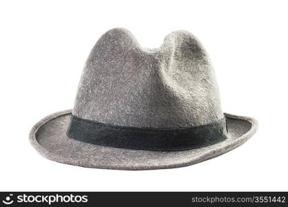 Men&acute;s classic fedora isolated on white background