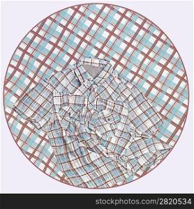 men&acute;s shirts with designs on background circle. idea design advertising